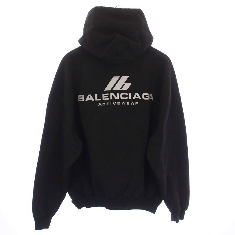Balenciaga Large Fit Hoodie Pullover Sweatshirt Long Sleeve Logo 1 S Black