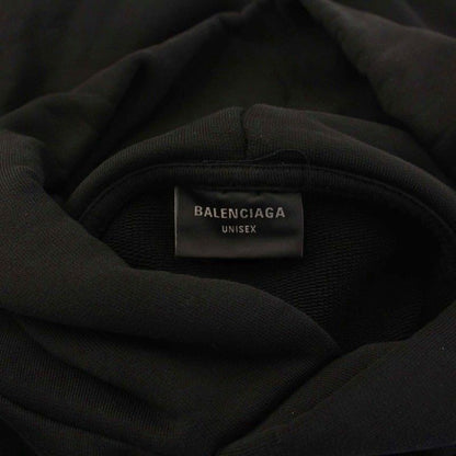 Balenciaga Large Fit Hoodie Pullover Sweatshirt Long Sleeve Logo 1 S Black — view 3
