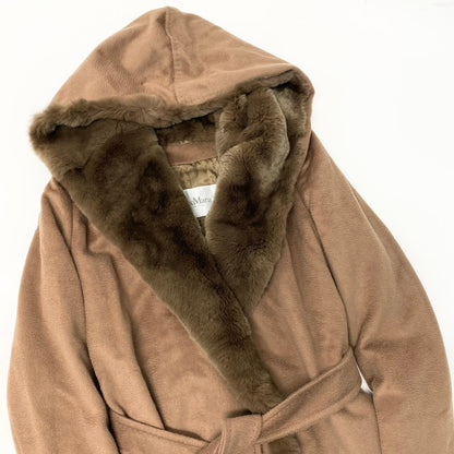 Max Mara Alpaca Coat Jacket 36 Brown Fur — view 4
