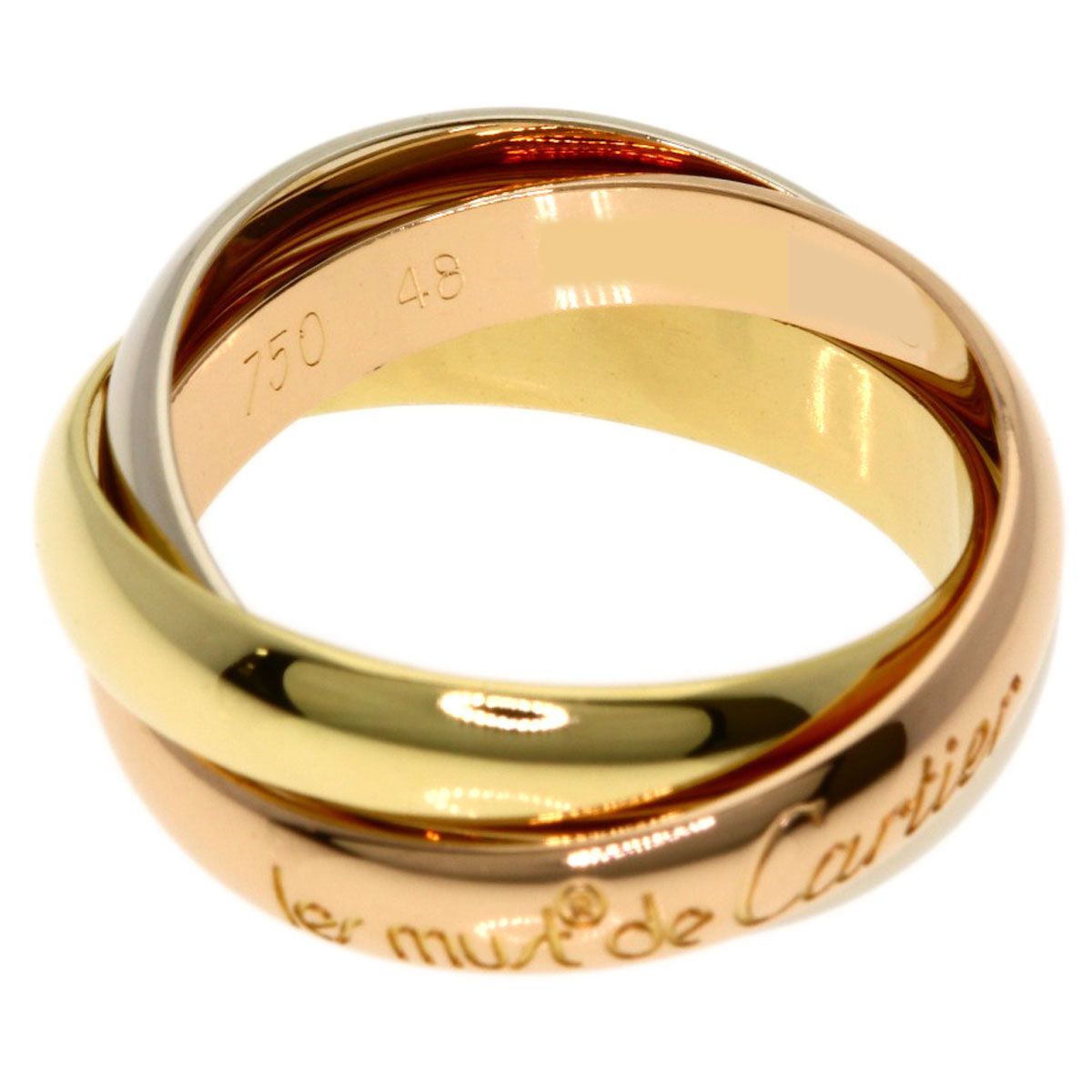 Cartier Trinity 48 Ring 18k Yellow Gold 18k Pink White — view 3