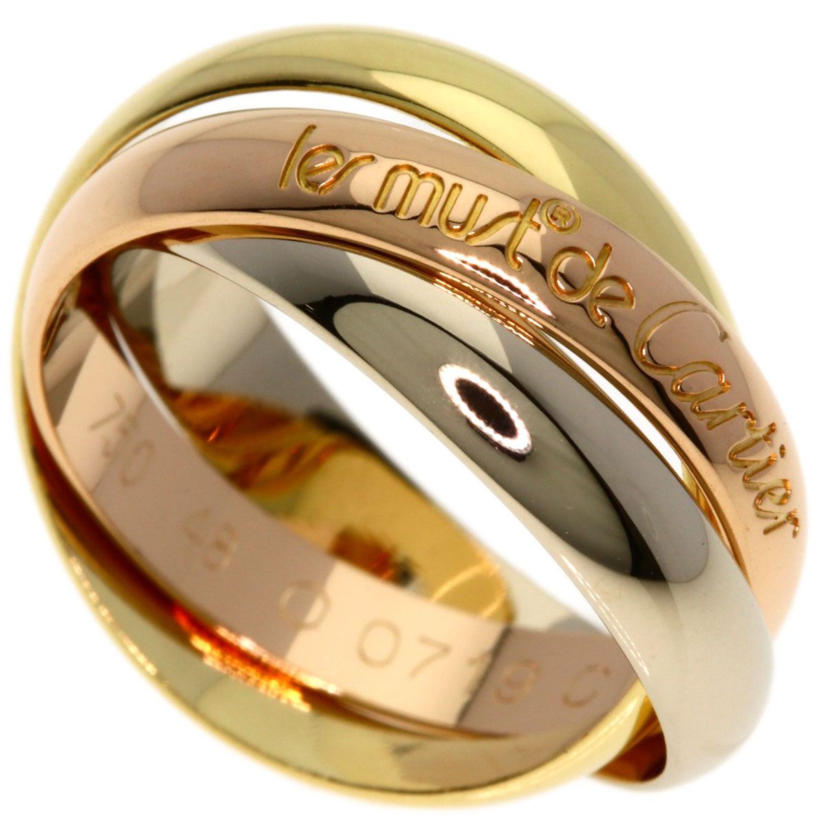 Cartier Trinity 48 Ring 18k Yellow Gold 18k Pink White