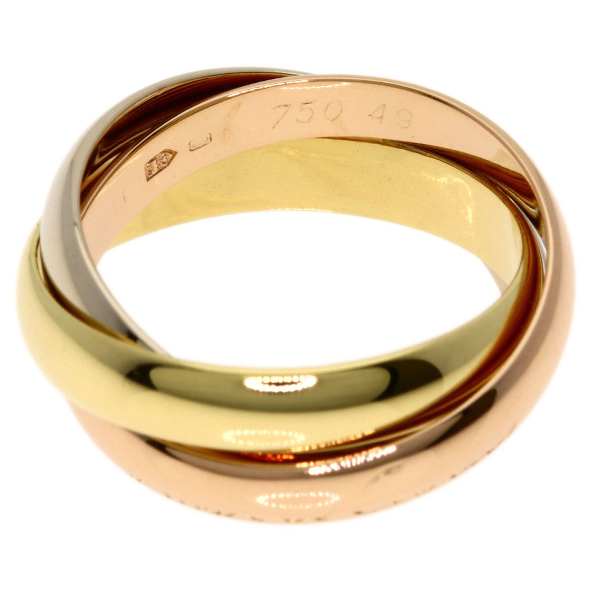Cartier Trinity 49 Ring 18k Yellow Gold 18k Pink White — view 3
