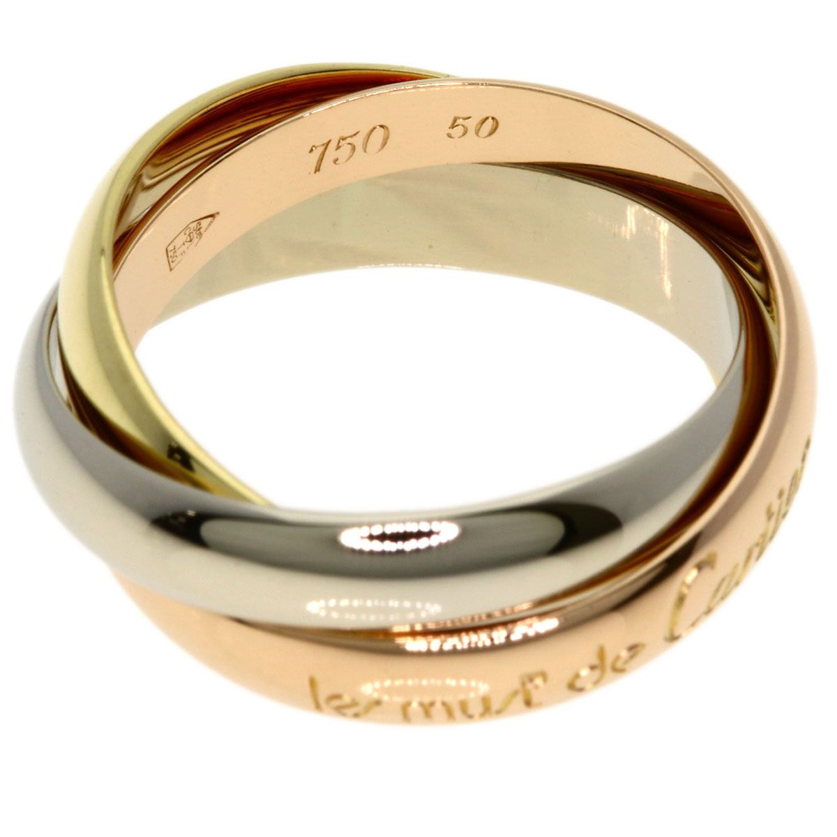 Cartier Trinity 50 Ring 18k Yellow Gold 18k Pink White — view 3