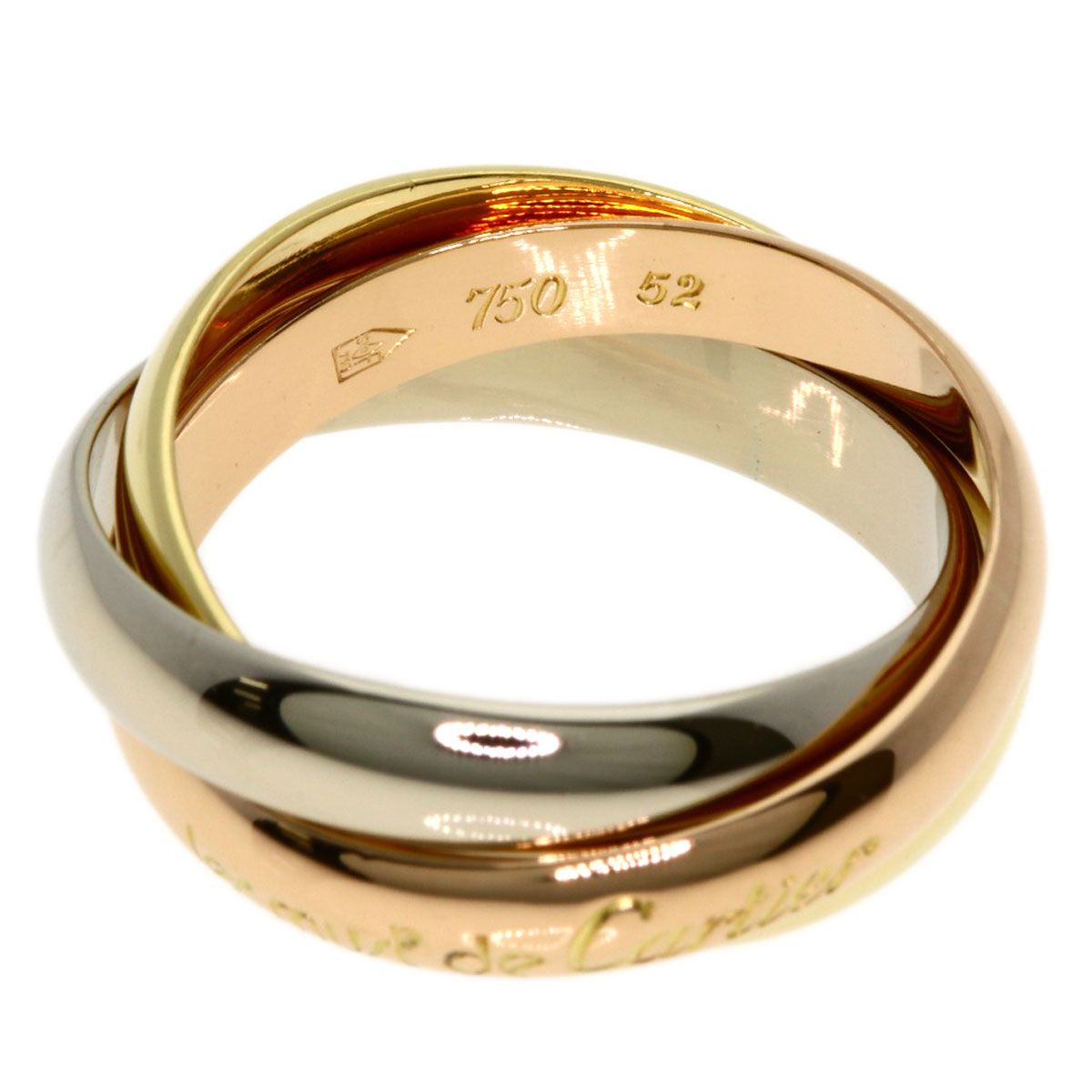 Cartier Trinity 52 Ring 18k Yellow Gold 18k Pink White — view 3