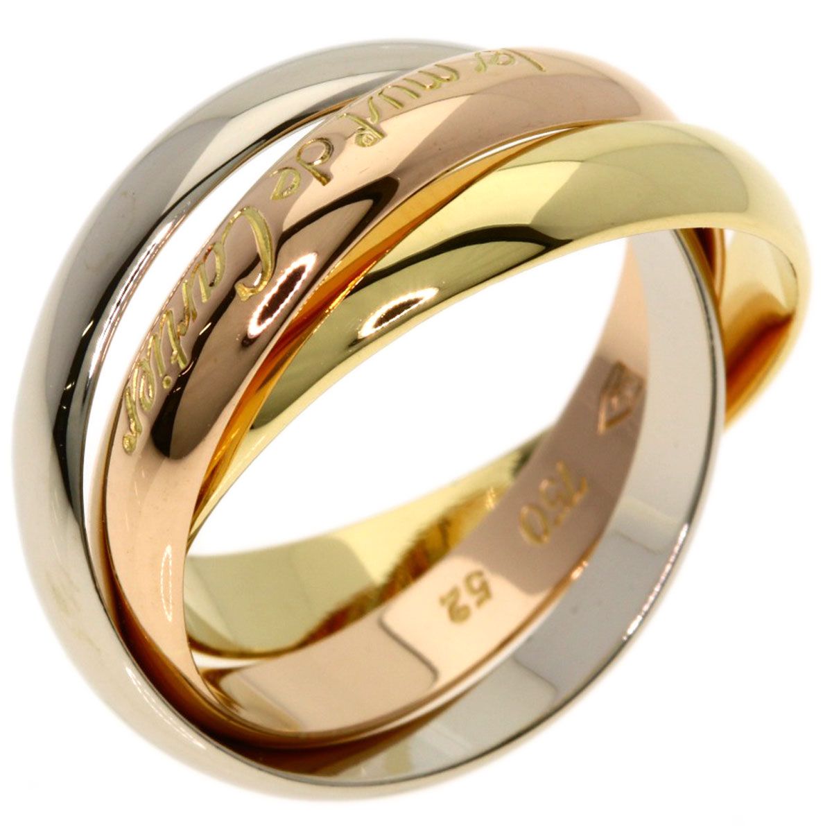 Cartier Trinity 52 Ring 18k Yellow Gold 18k Pink White — view 2