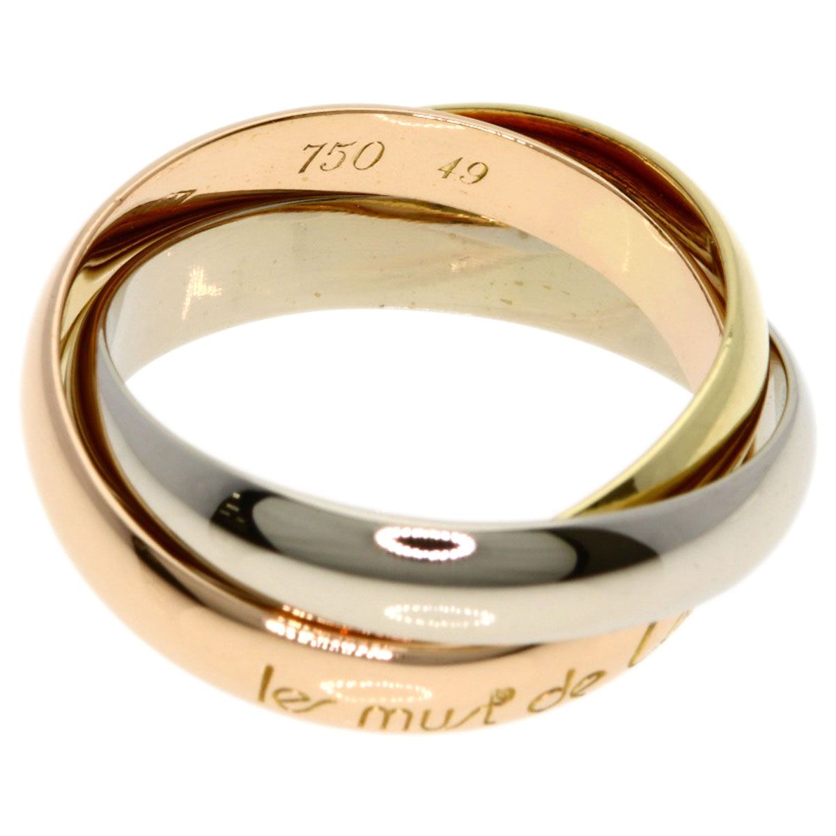 Cartier Trinity 49 Ring 18k Yellow Gold 18k Pink White — view 3