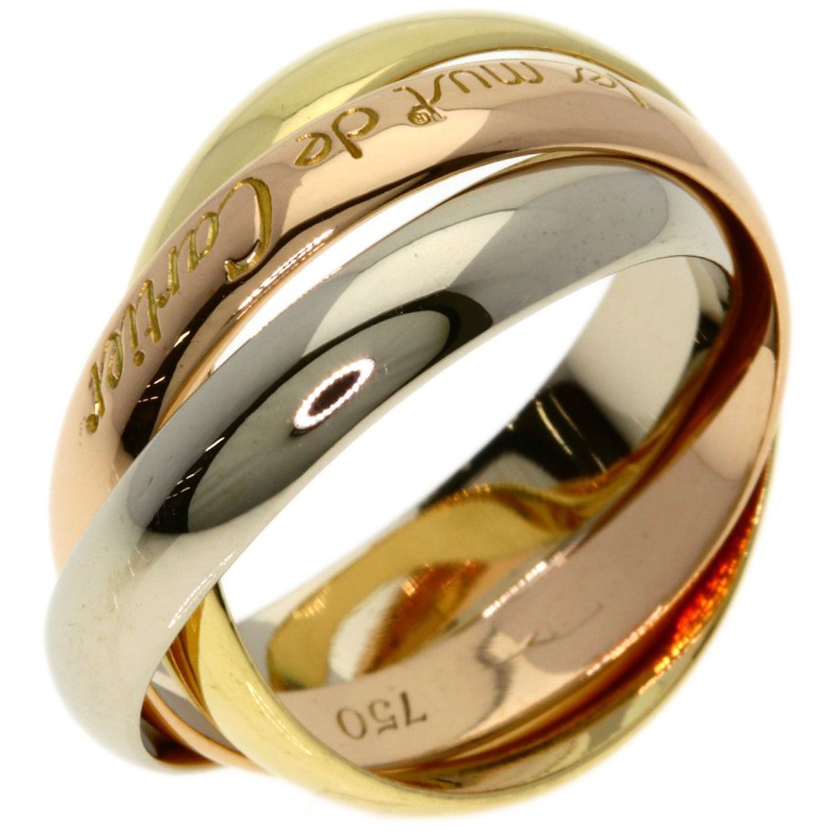 Cartier Trinity 49 Ring 18k Yellow Gold 18k Pink White — view 2