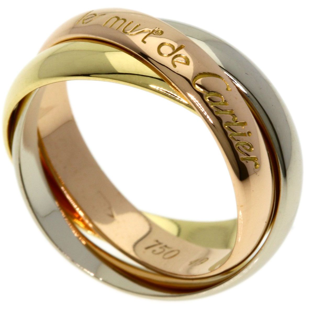 Cartier Trinity 49 Ring 18k Yellow Gold 18k Pink White