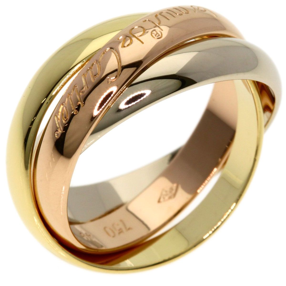 Cartier Trinity 49 Ring 18k Yellow Gold 18k Pink White — view 2
