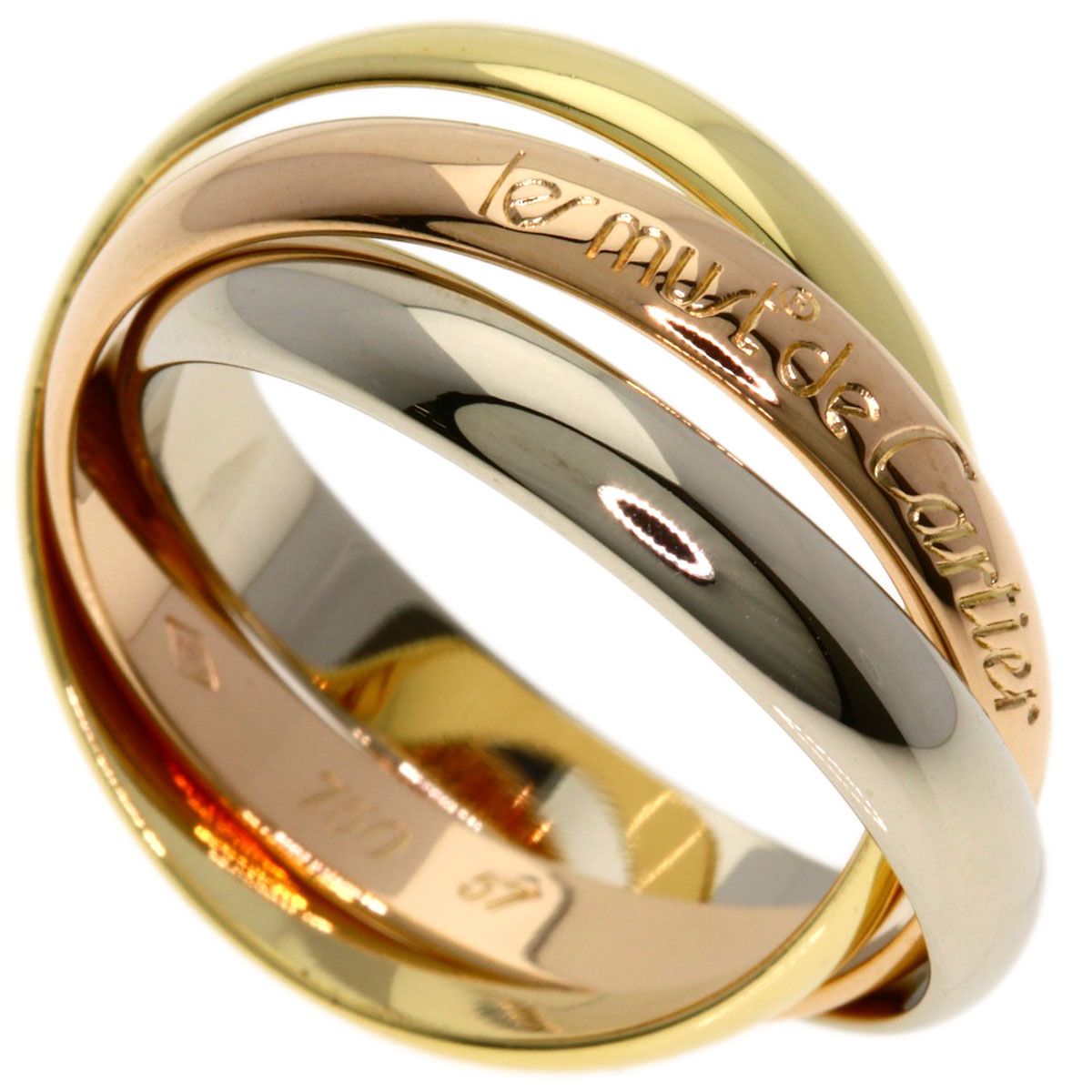 Cartier Trinity 57 Ring 18k Yellow Gold 18k Pink White