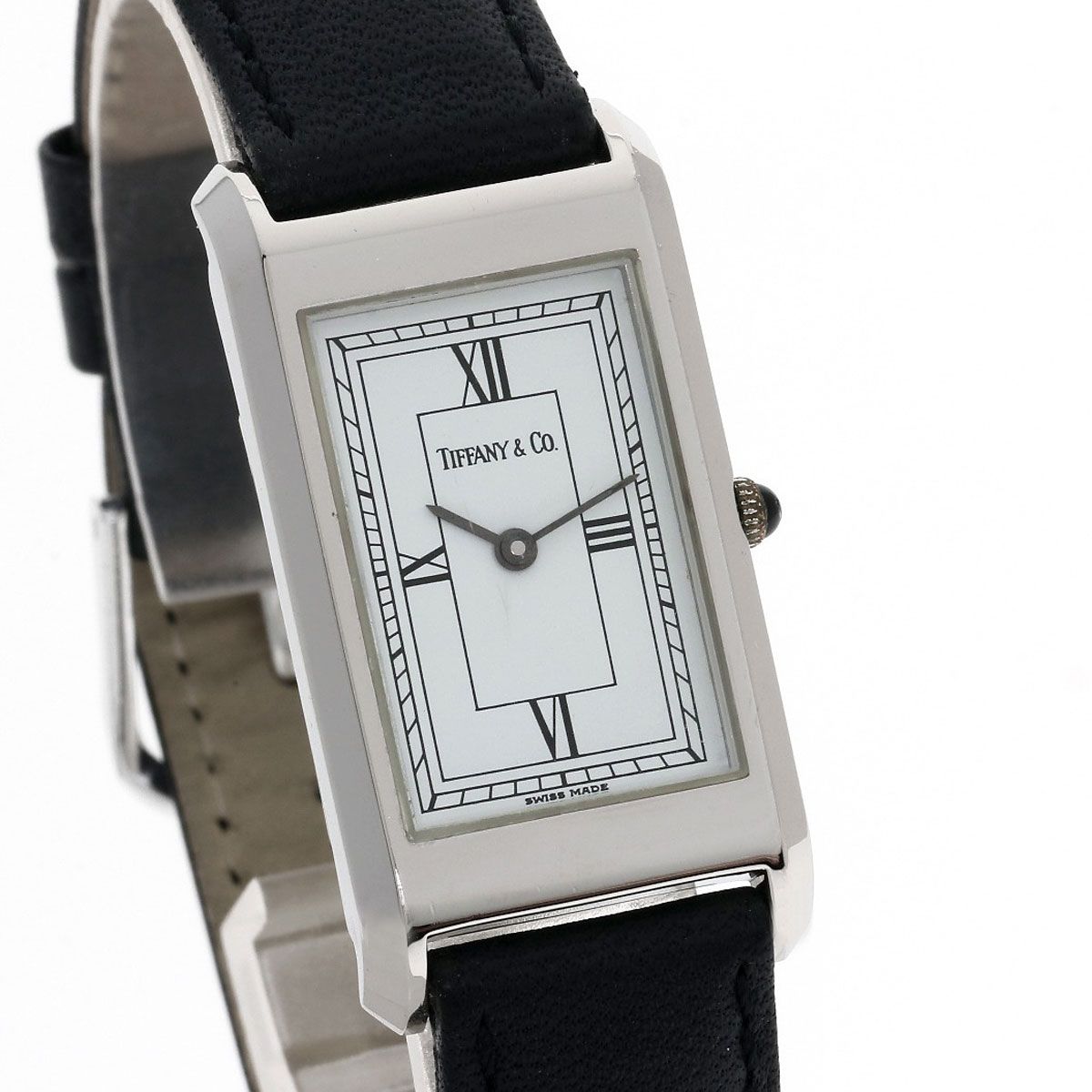 Tiffany & Co Classic Square Watch SS Leather — view 4