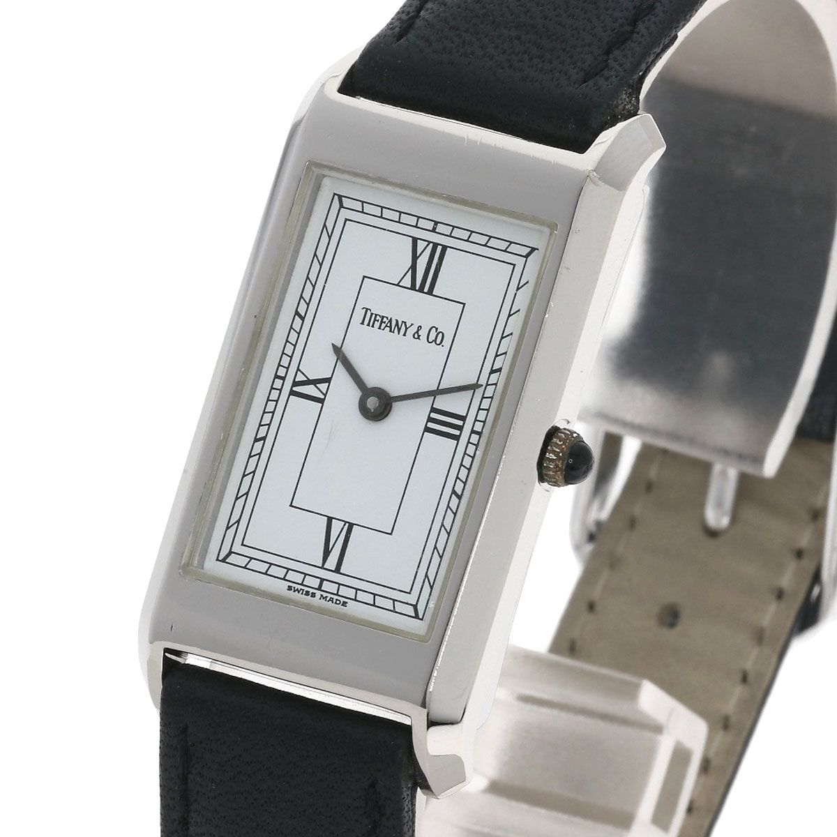 Tiffany & Co Classic Square Watch SS Leather — view 3