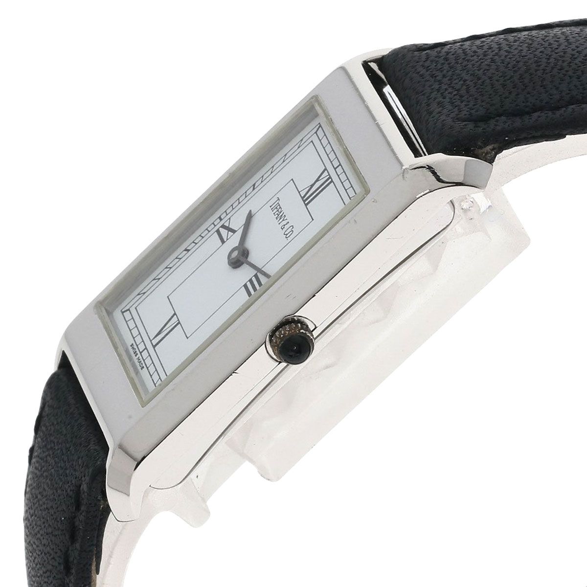 Tiffany & Co Classic Square Watch SS Leather — view 5