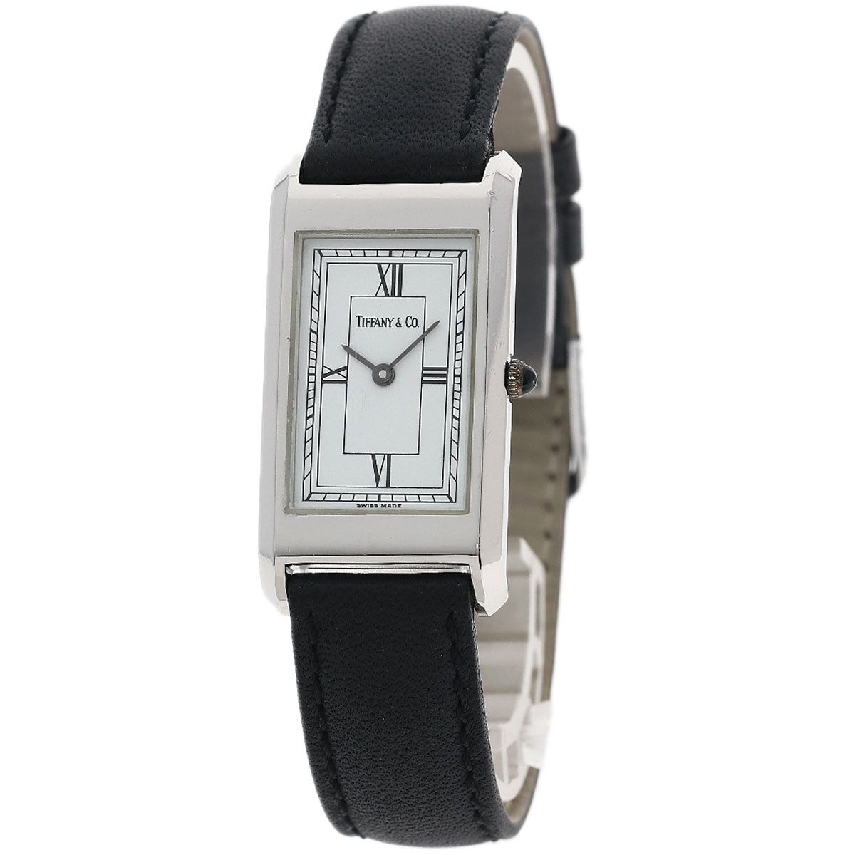 Tiffany & Co Classic Square Watch SS Leather