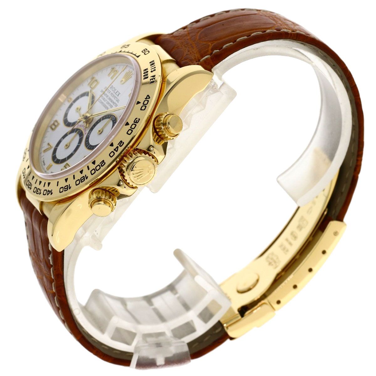 Rolex Cosmograph Daytona Reverse 6 Watch 18k Yellow Gold Leather — view 2