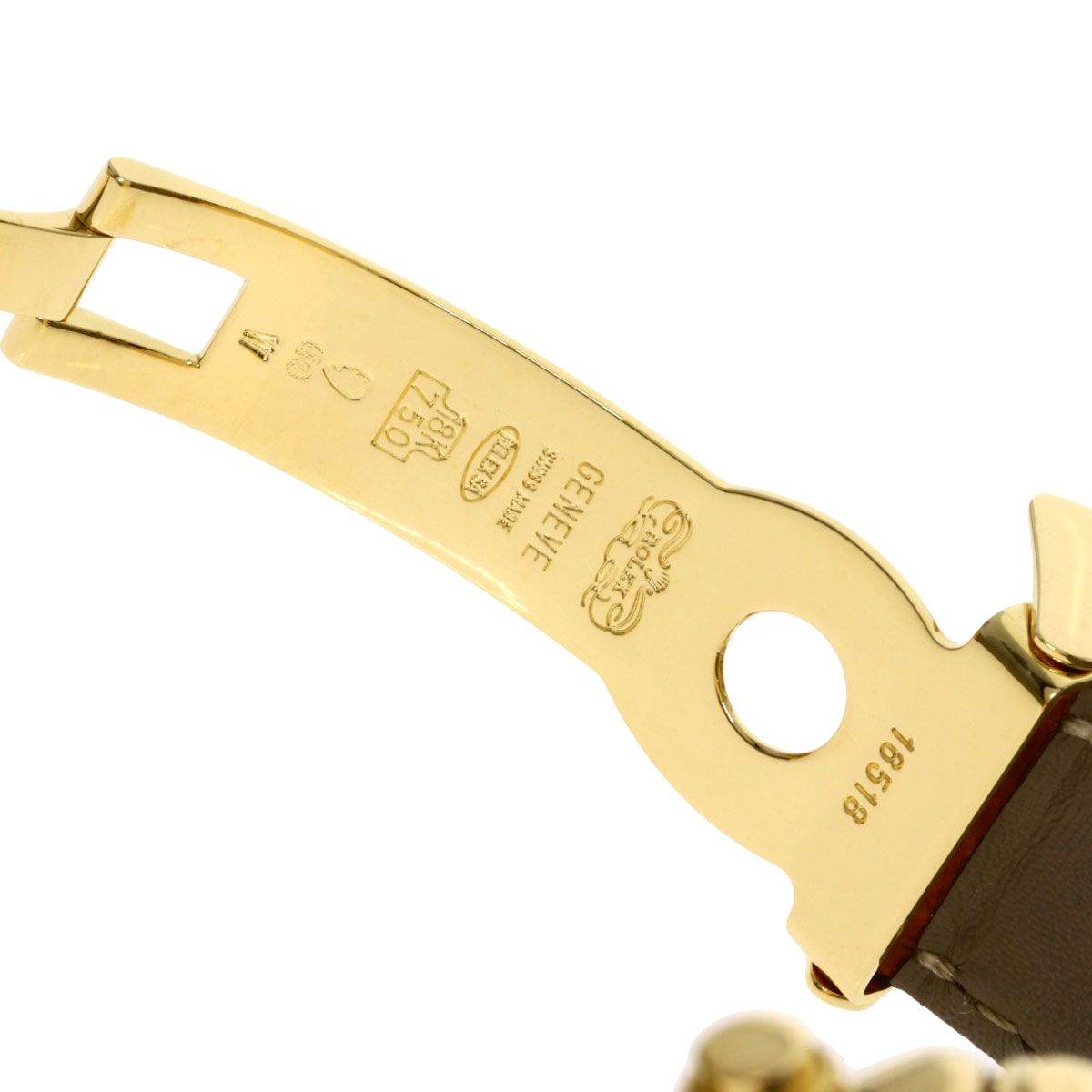 Rolex Cosmograph Daytona Reverse 6 Watch 18k Yellow Gold Leather — view 9