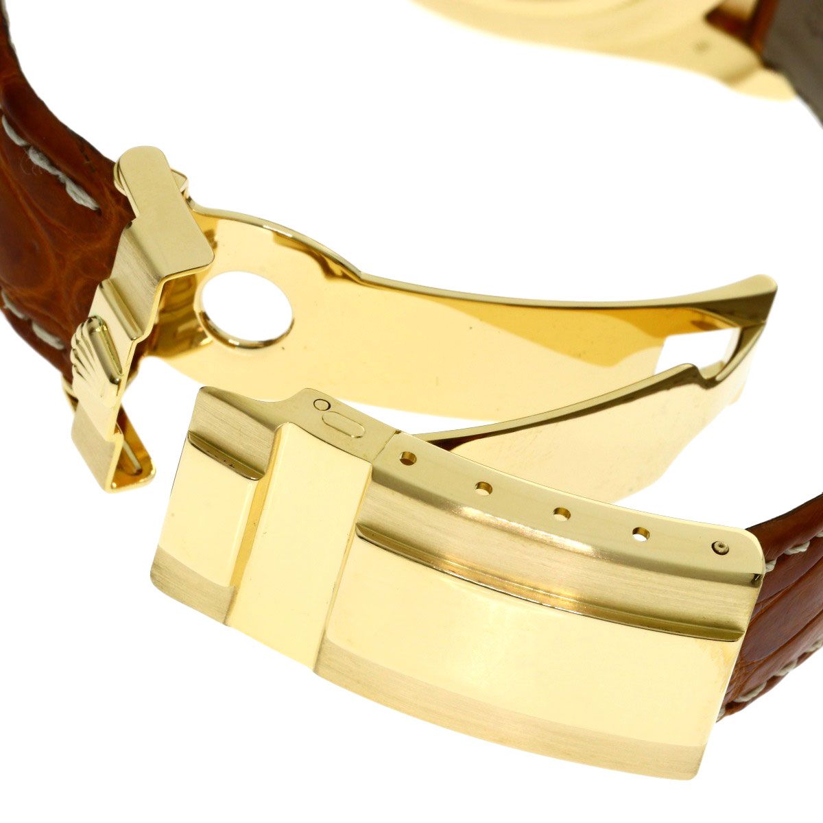 Rolex Cosmograph Daytona Reverse 6 Watch 18k Yellow Gold Leather — view 8