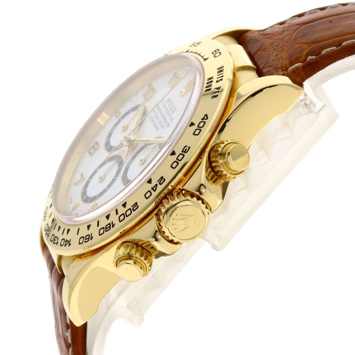Rolex Cosmograph Daytona Reverse 6 Watch 18k Yellow Gold Leather — view 5