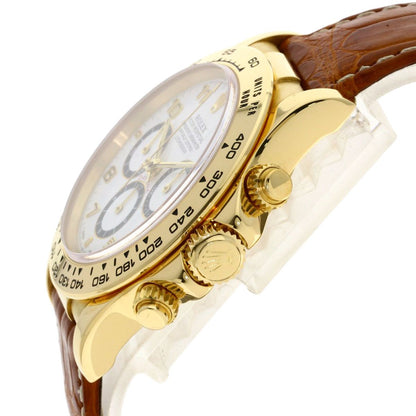 Rolex Cosmograph Daytona Reverse 6 Watch 18k Yellow Gold Leather — view 5