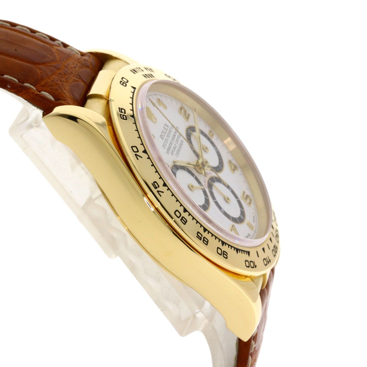 Rolex Cosmograph Daytona Reverse 6 Watch 18k Yellow Gold Leather — view 6
