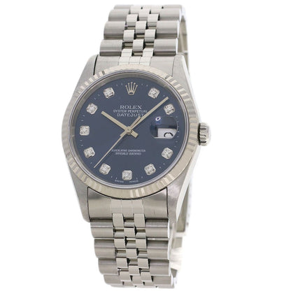 Rolex Datejust Diamond Watch SS 18k White Gold