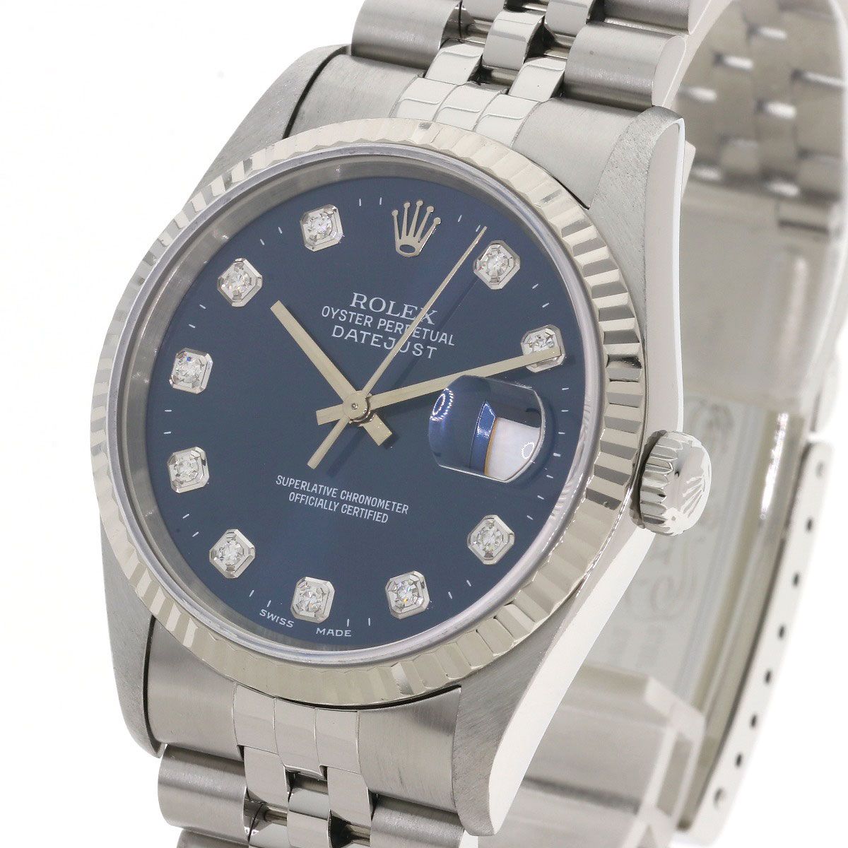 Rolex Datejust Diamond Watch SS 18k White Gold — view 3
