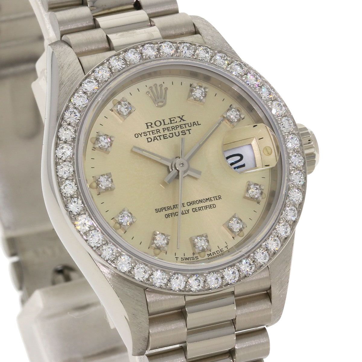 Rolex Datejust Diamond Watch 18k White Gold — view 4