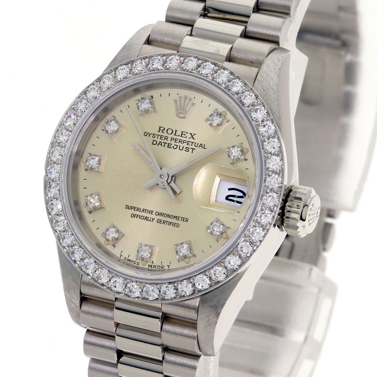 Rolex Datejust Diamond Watch 18k White Gold — view 3