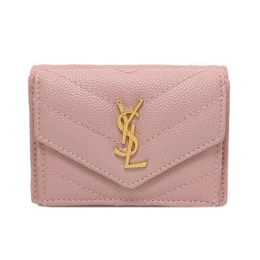 Saint Laurent Yves Stitch Compact Wallet Bifold Calf