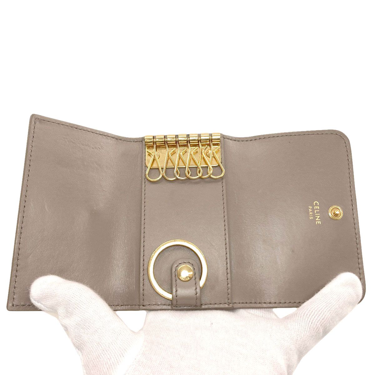 Celine Triomphe Key Case Calf Key Holder — view 4