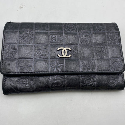 Chanel Fold Wallet Gray Icon CC Logo Billfold Card — view 9