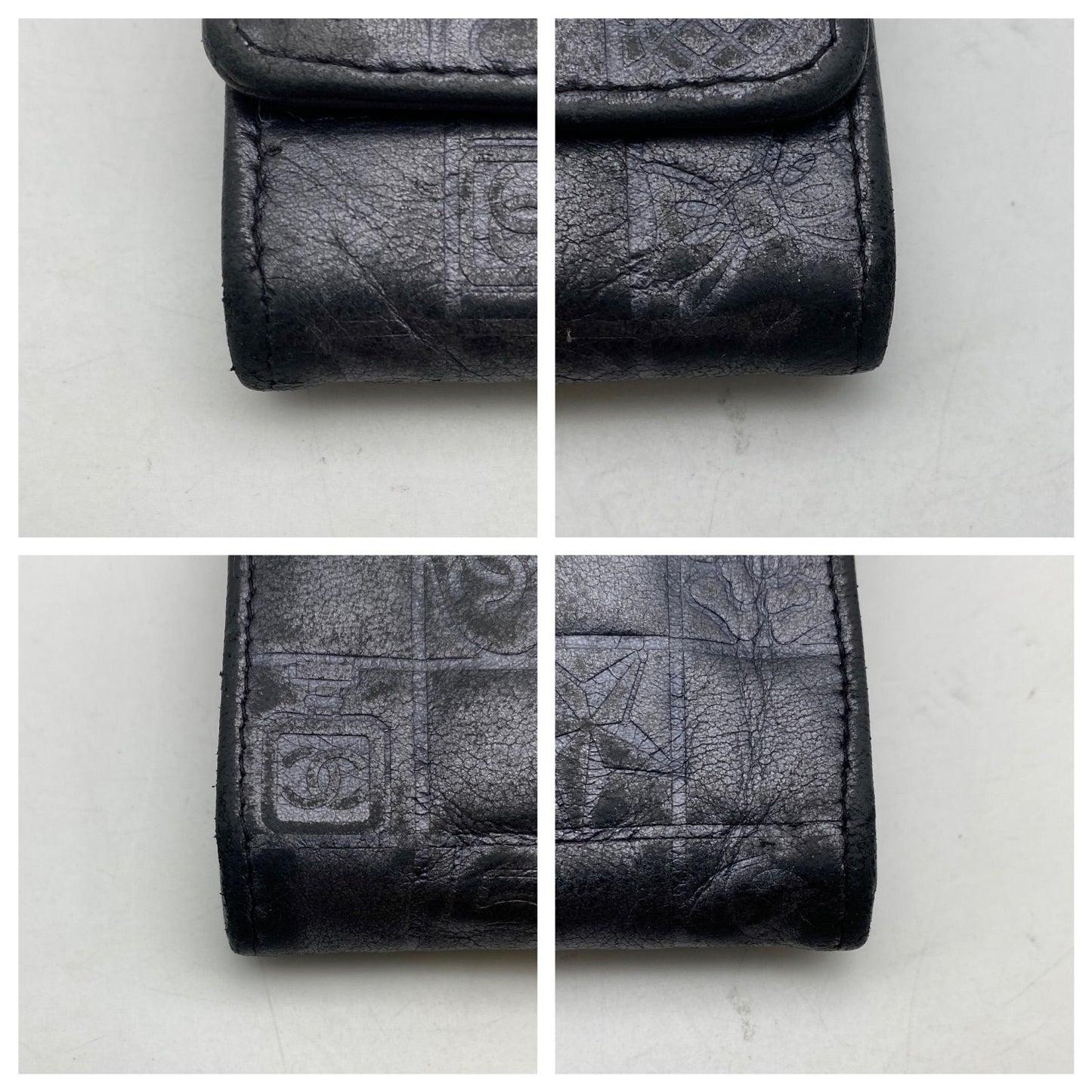 Chanel Fold Wallet Gray Icon CC Logo Billfold Card — view 5
