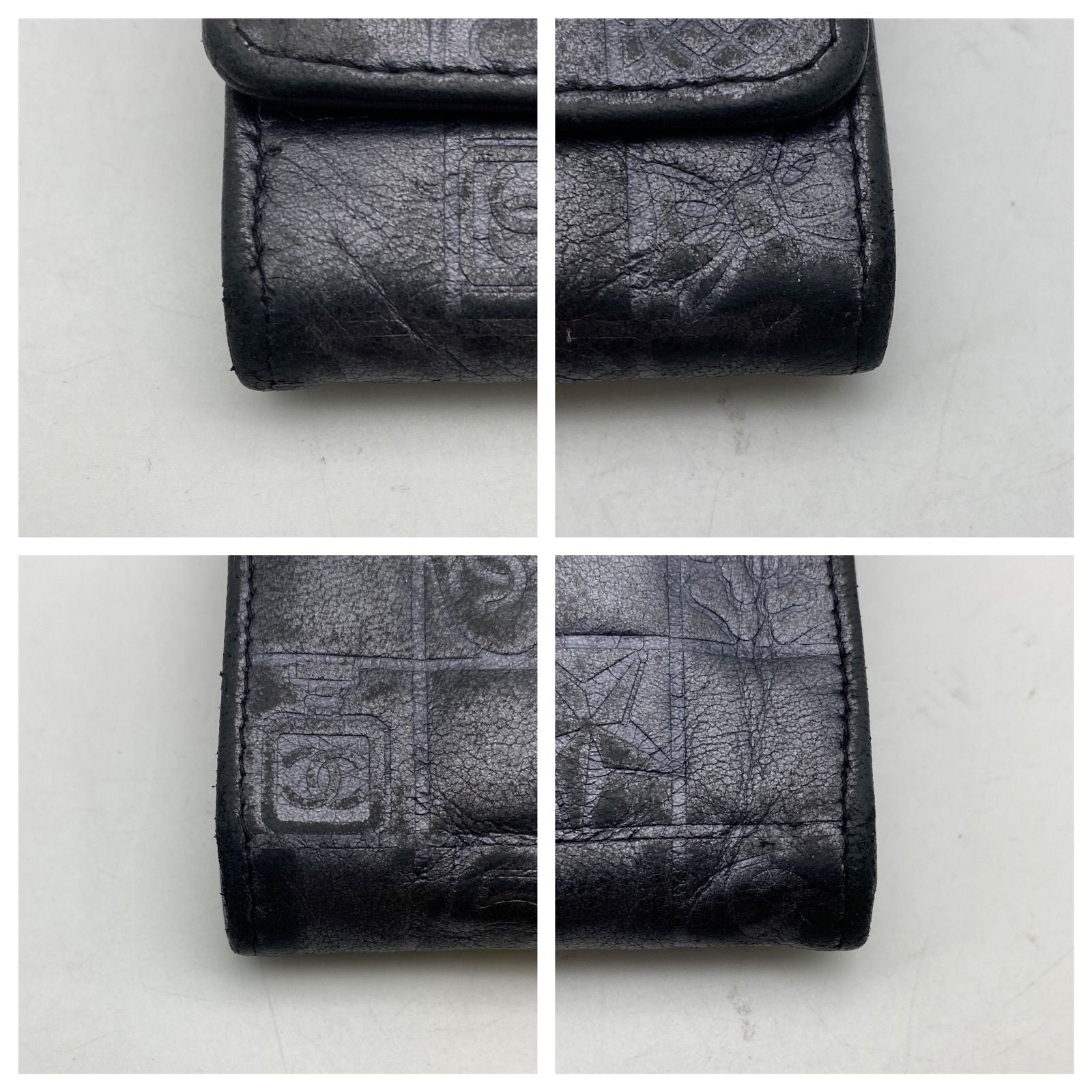 Chanel Fold Wallet Gray Icon CC Logo Billfold Card — view 5