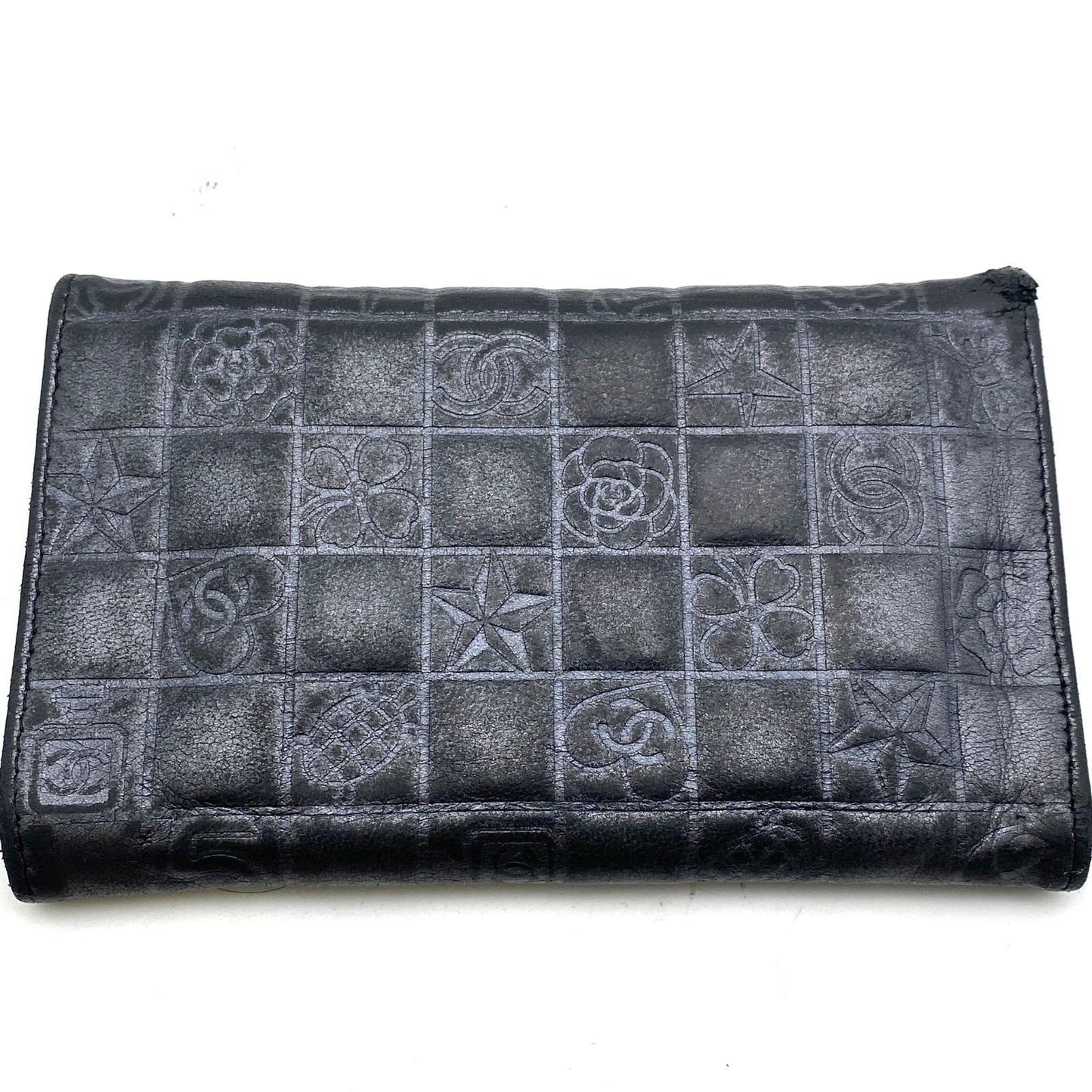 Chanel Fold Wallet Gray Icon CC Logo Billfold Card — view 3