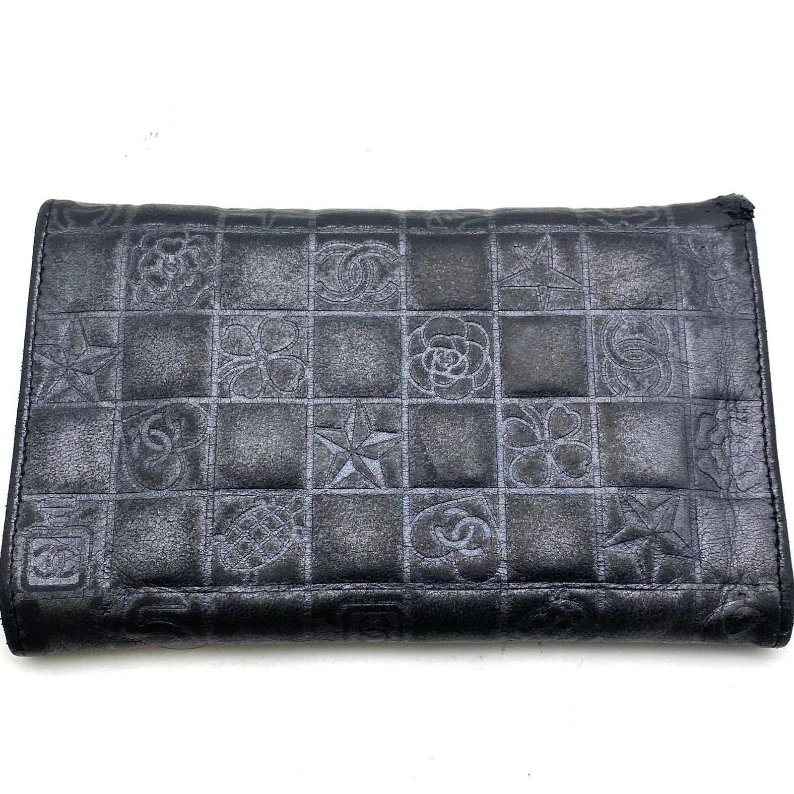 Chanel Fold Wallet Gray Icon CC Logo Billfold Card — view 3