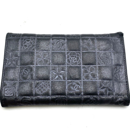 Chanel Fold Wallet Gray Icon CC Logo Billfold Card — view 3