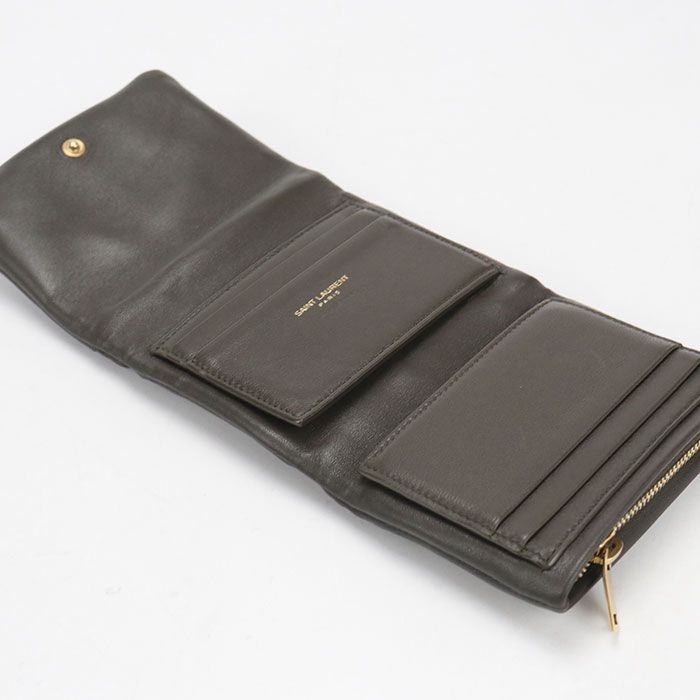 Saint Laurent Trifold Wallet Lambskin — view 3