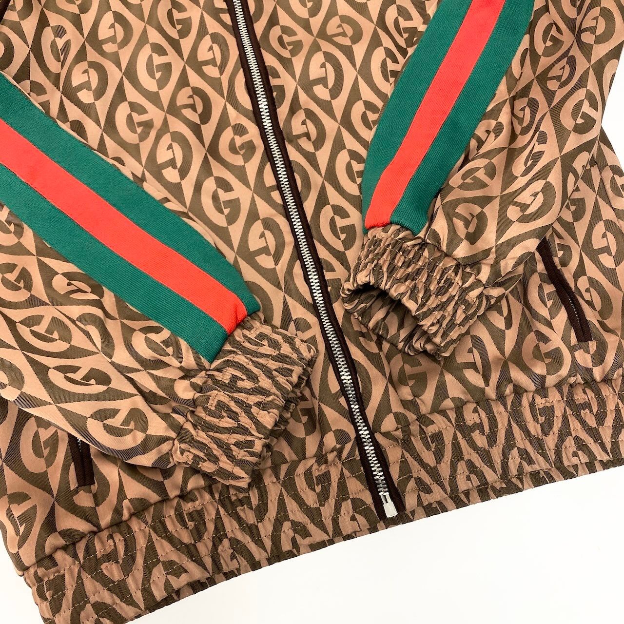 Gucci Track Jacket GG Rumbus Pattern Web Line Xxs Brown — view 5