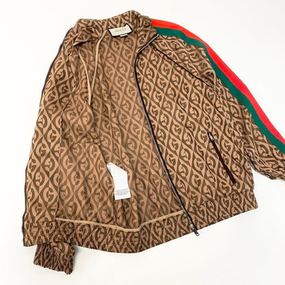 Gucci Track Jacket GG Rumbus Pattern Web Line Xxs Brown — view 6