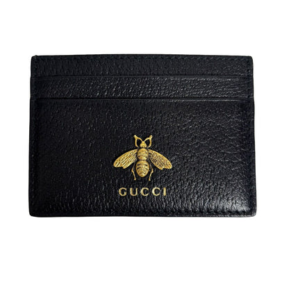 Gucci Card Case Animalier Bee Leather Black Bee — view 2