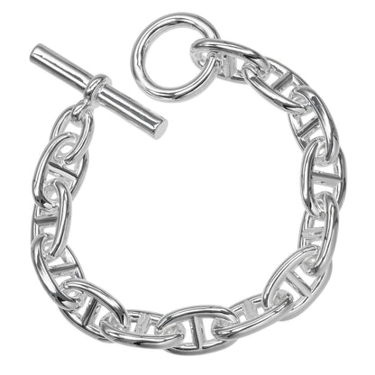 Hermes Chaine D'ancre TGM 13 Link 925 Sterling Silver Bracelet