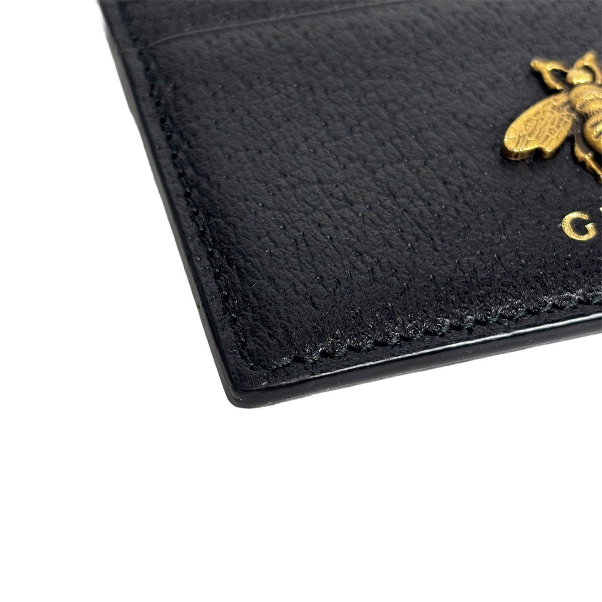 Gucci Card Case Animalier Bee Leather Black Bee — view 4