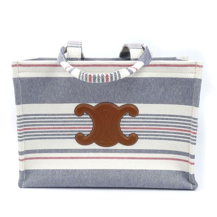 Celine Large Cabas Thais Tote White Blue Red Triomphe