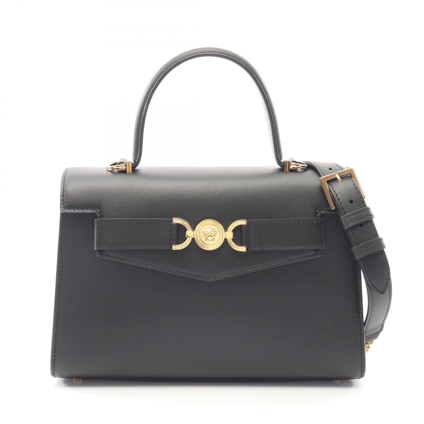 Versace Handbag Medusa '95 2-Way Black Leather '95 Top Handle Bag