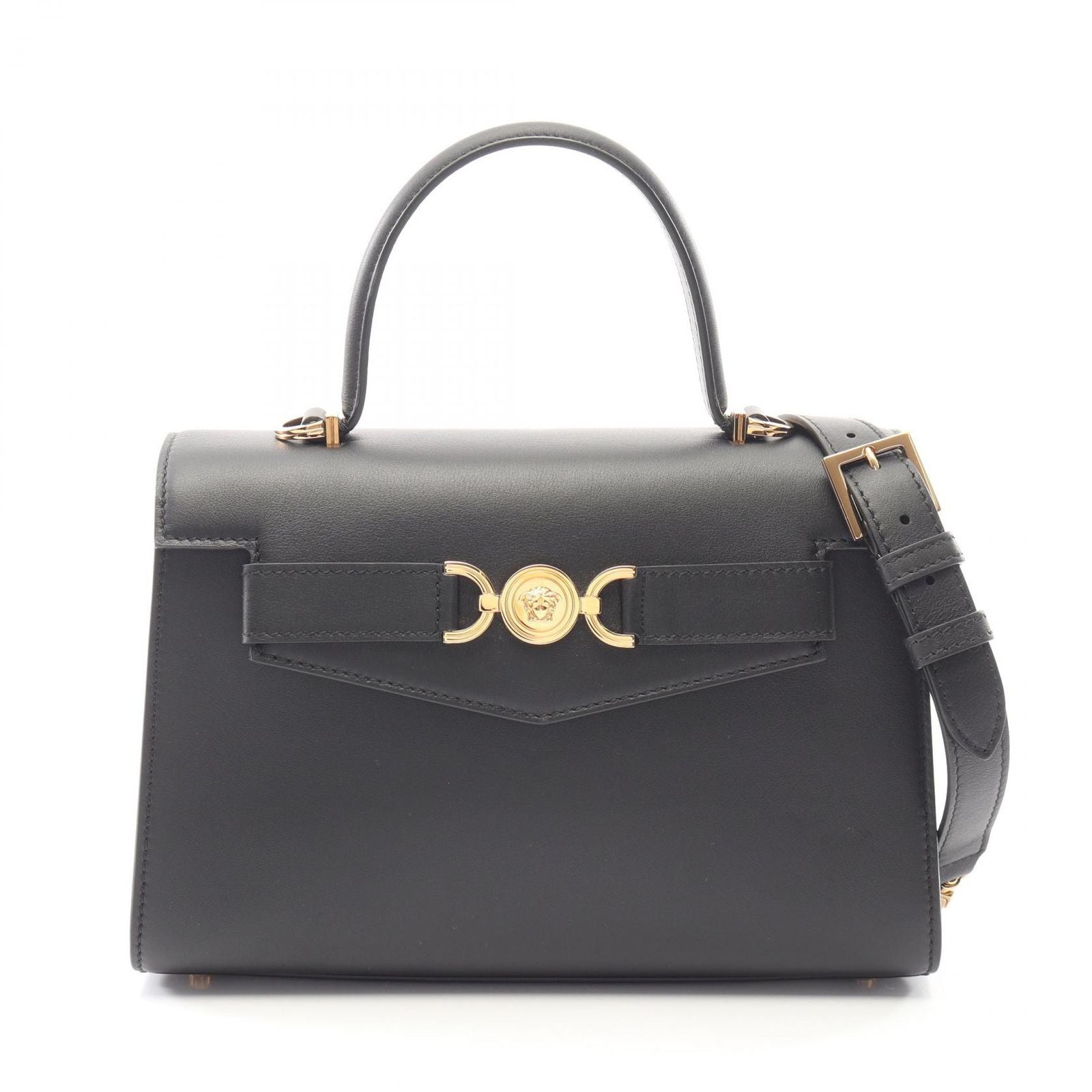 Versace Handbag Medusa '95 2-Way Black Leather '95 Top Handle Bag