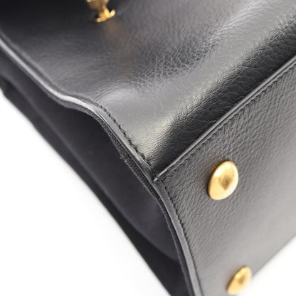 Saint Laurent Paris Handbag Muse Two 2-Way Black Leather — view 5