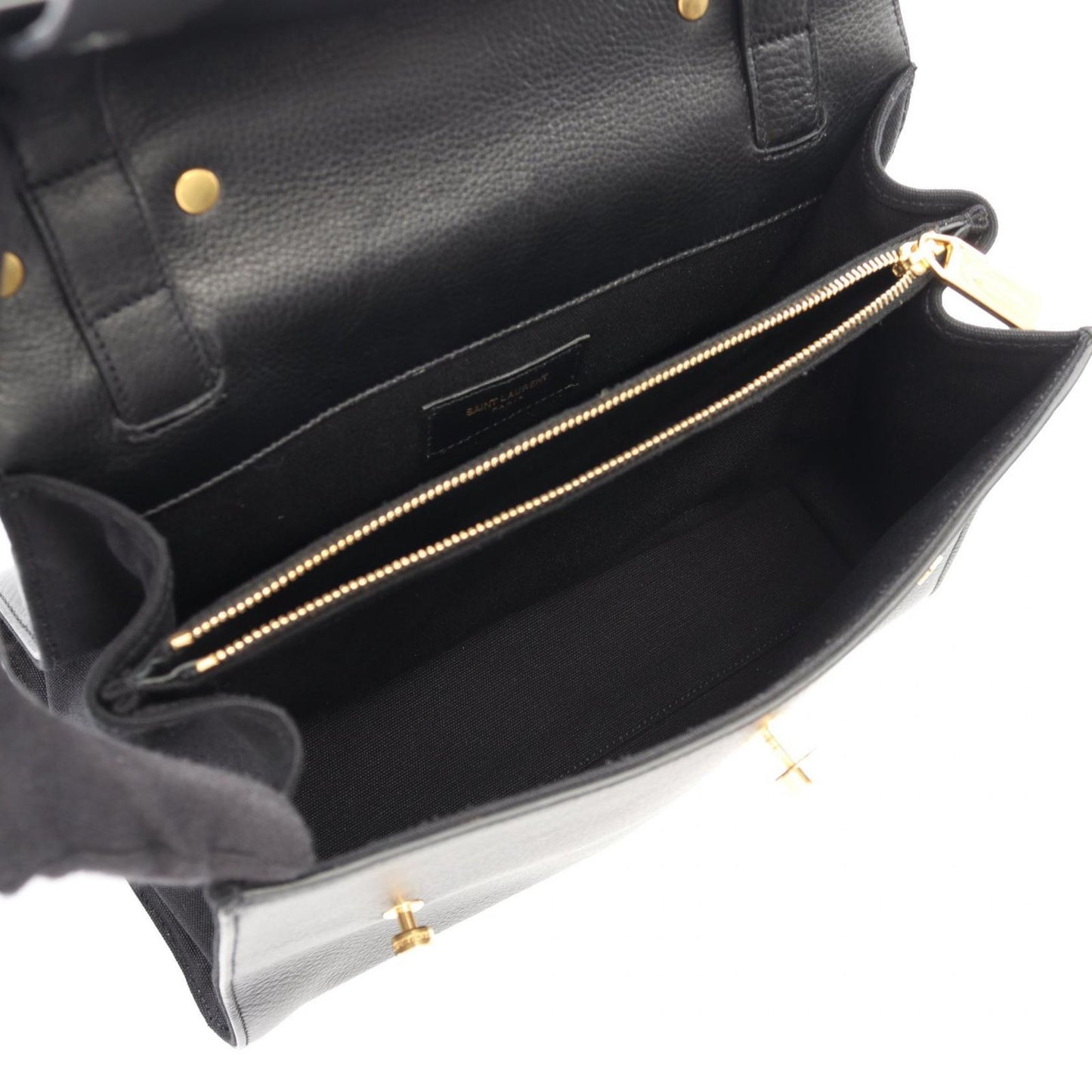 Saint Laurent Paris Handbag Muse Two 2-Way Black Leather — view 3