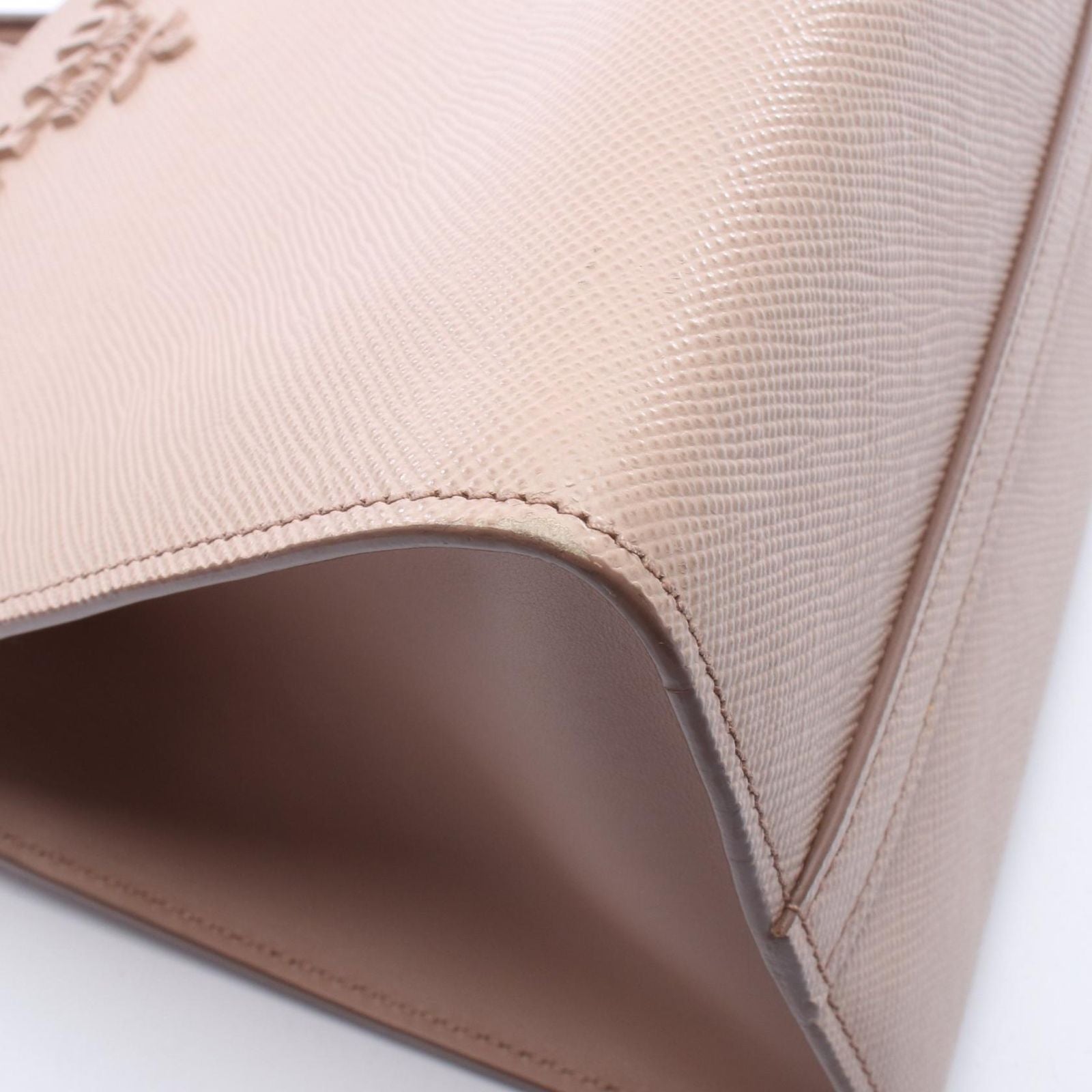 Prada Handbag Monochrome 2-Way CI Pink Beige Leather — view 6