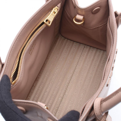 Prada Handbag Monochrome 2-Way CI Pink Beige Leather — view 3