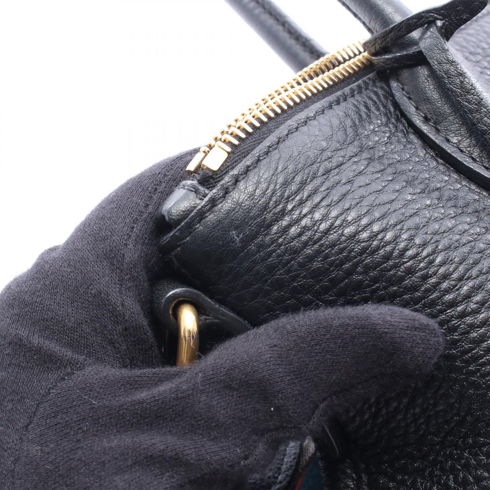 Prada Handbag Vitello Daino 2-Way Black Leather — view 6